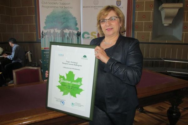 Specijalno priznanje “ZELENI LIST” Pokrajinskom zavodu za zaštitu prirode povodom 50 godina uspešnog rada