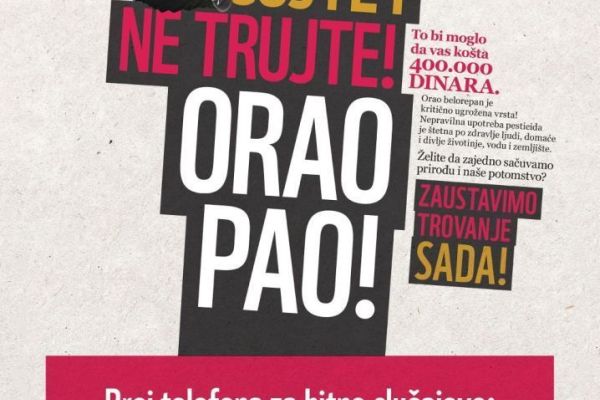 POZIV NA TRIBINU ČUJTE I NE TRUJTE! ORAO PAO